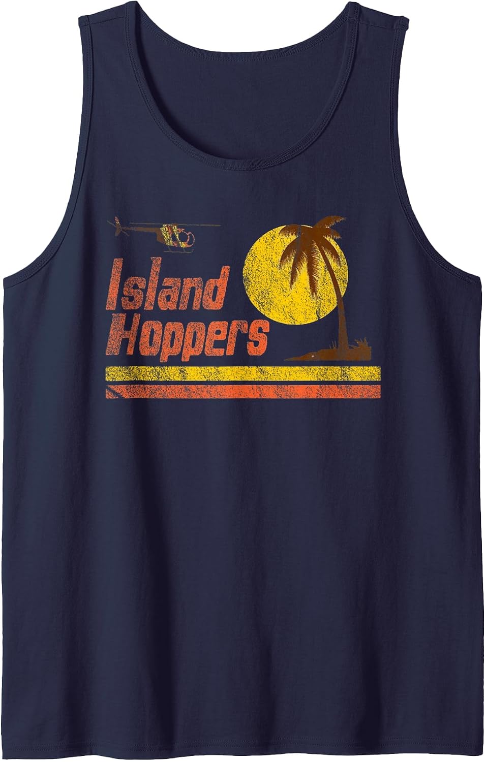Magnum Island Retro Hoppers Sunset in PI Tank Top - Navy Blue