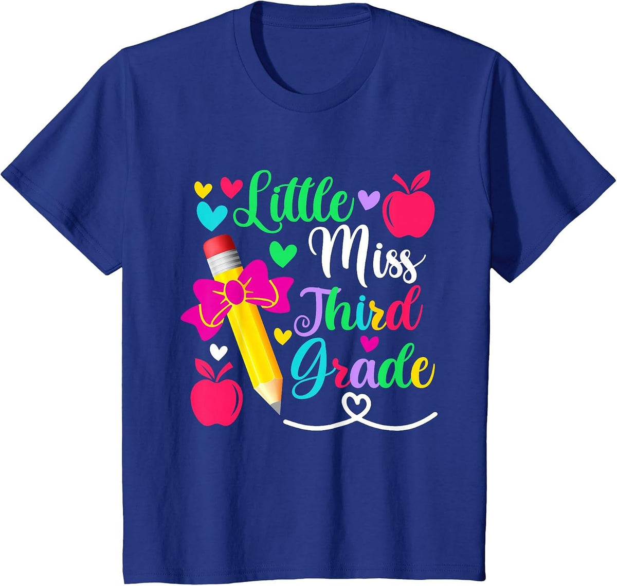 Little Miss Third Grade Shirt Back to School 3rd Grader T-Shirt - Royal Blue