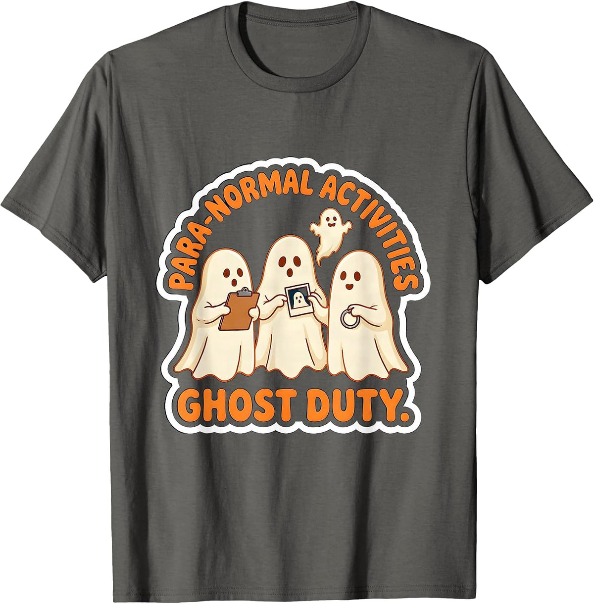 Men's Para-Normal Activities Ghost Duty Cute SPED Paraprofessional T-Shirt - Asphalt Grey
