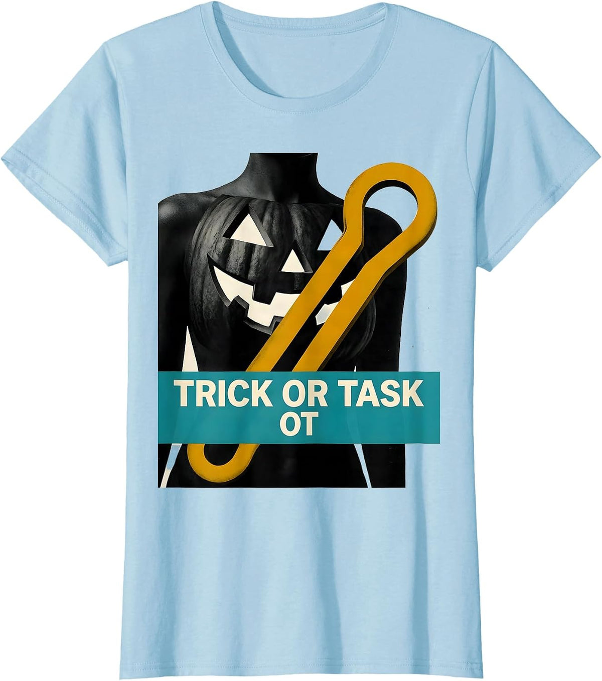Women's Trick Or Task OT Midcentury Modern Physical Therapy T-Shirt - Baby Blue