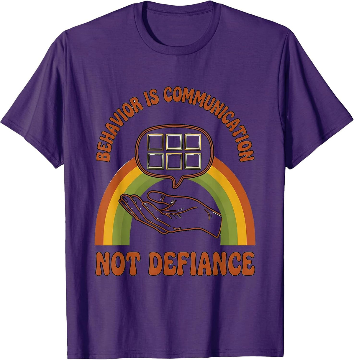 Men's Behavior Is Communication, Not Defiance Special Education T-Shirt - Purple