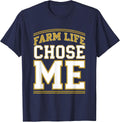 Farm Life Chose Me Proud Farmer Design T-Shirt - Navy Blue
