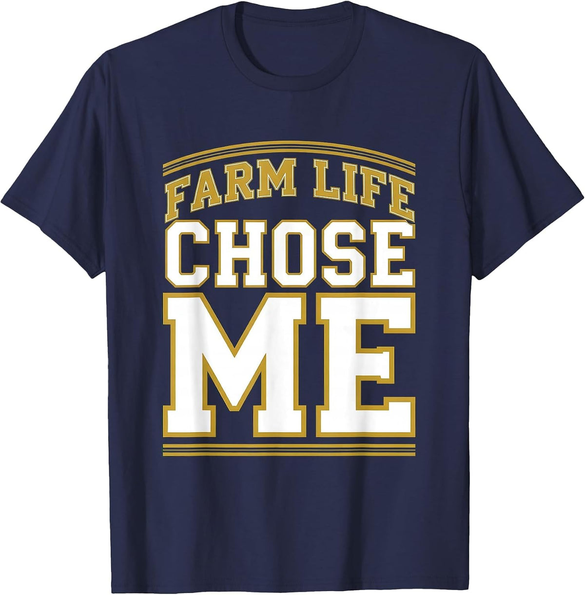 Farm Life Chose Me Proud Farmer Design T-Shirt - Navy Blue