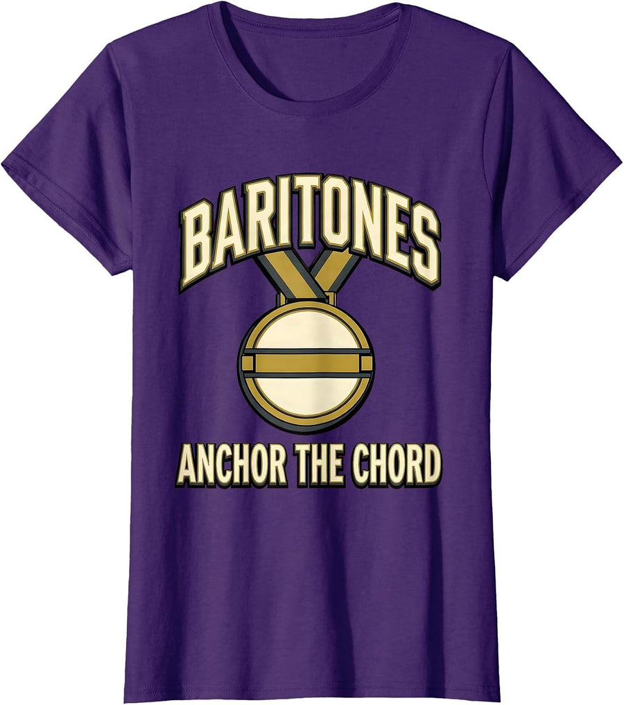 Women's Baritones Anchor The Chord Funny Choir Singer Music Teacher T-Shirt - Purple