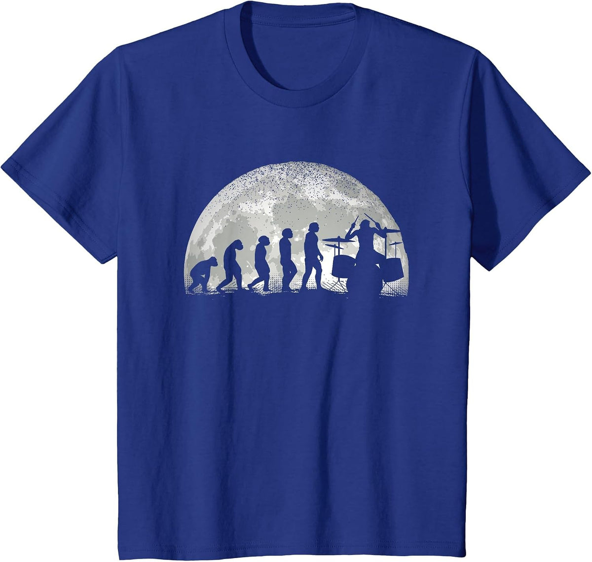 Drumming Drumsticks Drummer Evolution Funny T-Shirt - Royal Blue