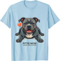 Men's Pittie Mom Pancake Mode Included Funny Pitbull Dog Lover T-Shirt - Baby Blue