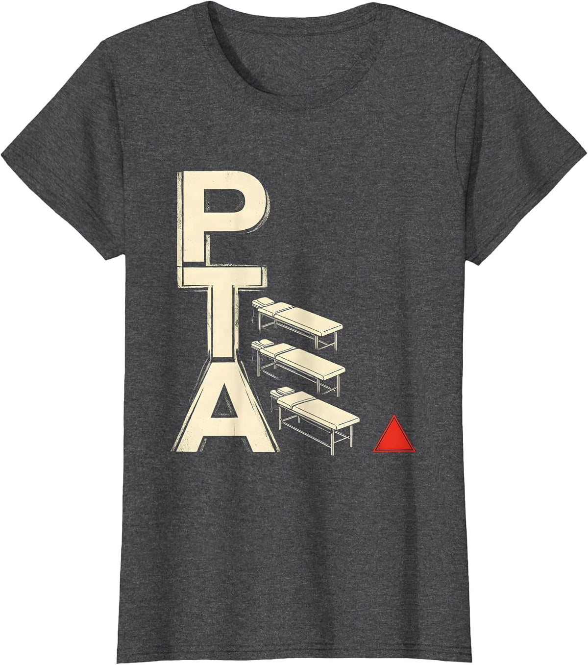 Women's PTA Stencil Graphic Occupational Therapy Physical Therapy OT T-Shirt - Dark Heather Grey