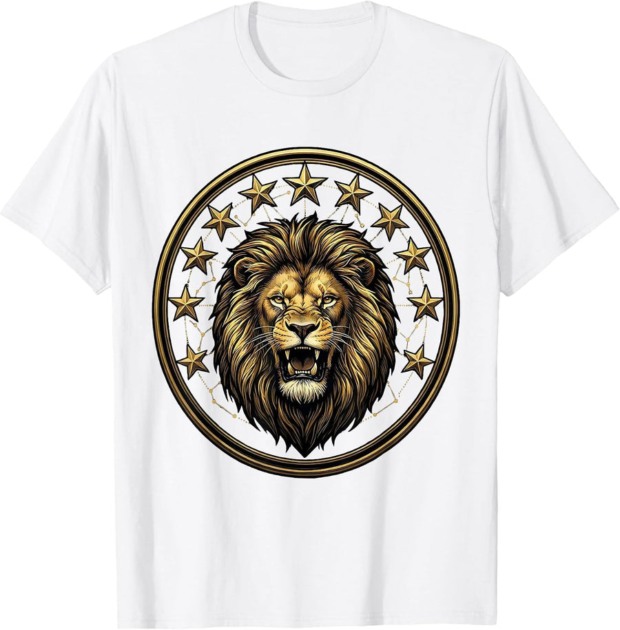 Men's 11th Birthday Lion Constellation Stars Design T-Shirt - White
