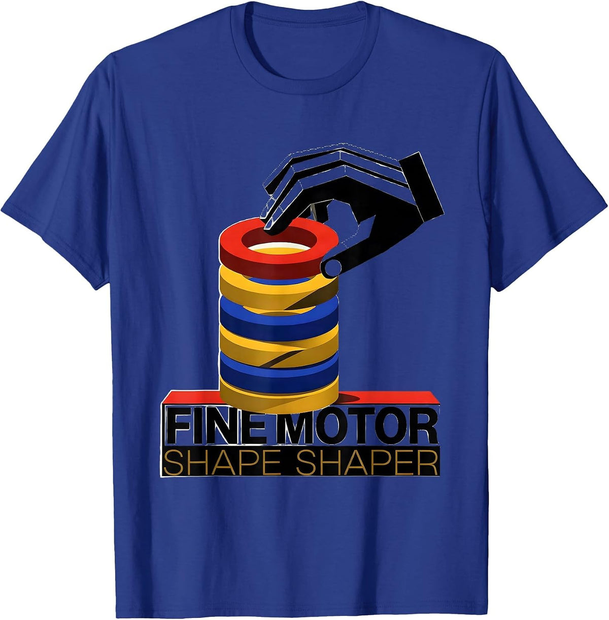 Men's Fine Motor Shape Shaper Bauhaus Modernist Occupational T-Shirt - Royal Blue
