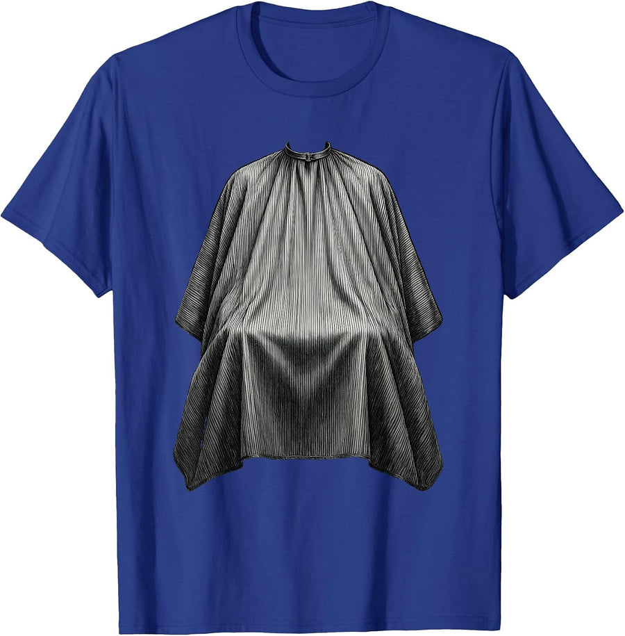 Barber Cape Folded Vintage Humor Hairstylist Gift T-Shirt - Royal Blue