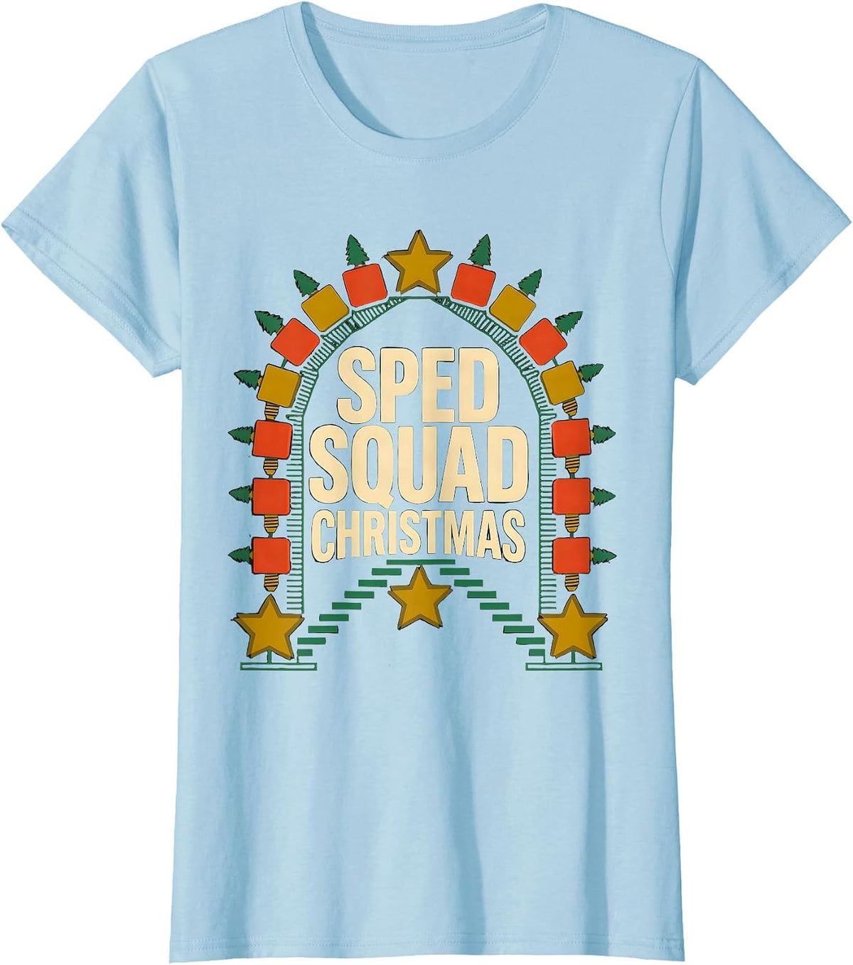 SPED Squad Christmas Funny Teacher Christmas Squad Holiday T-Shirt - Baby Blue