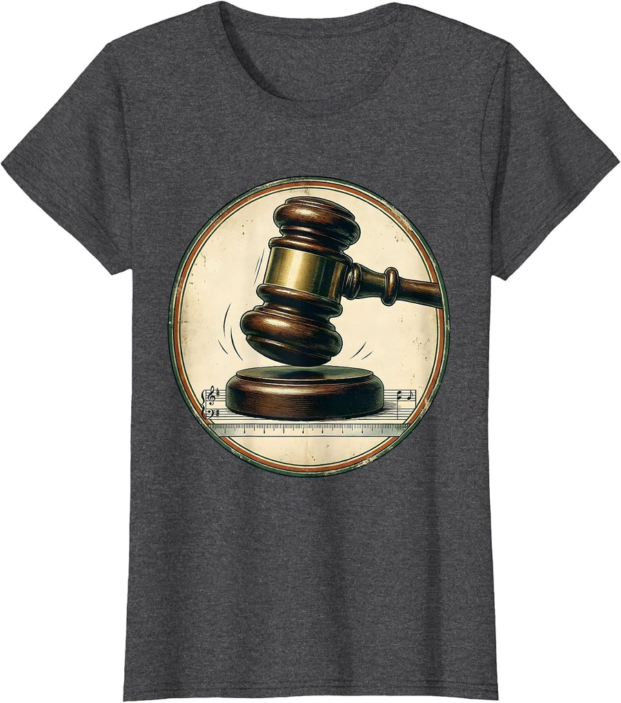 Women's Vintage Metronome Pendulum Humor Music Lover Gift T-Shirt - Dark Heather Grey