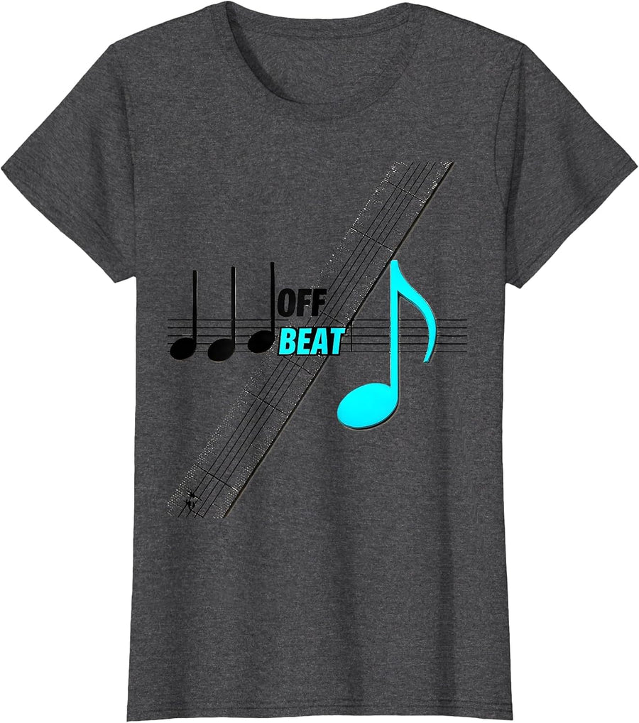 Women's Off Beat Funny Music Lover Quirky Quote Musician Gift T-Shirt - Dark Heather Grey