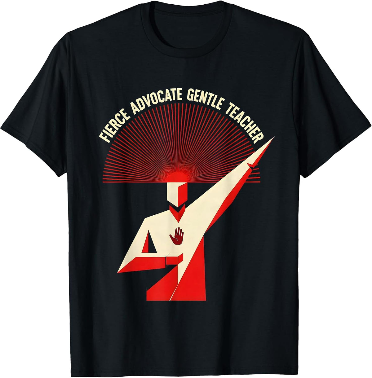 Men's Fierce Advocate Gentle Teacher Sped Design T-Shirt - Black