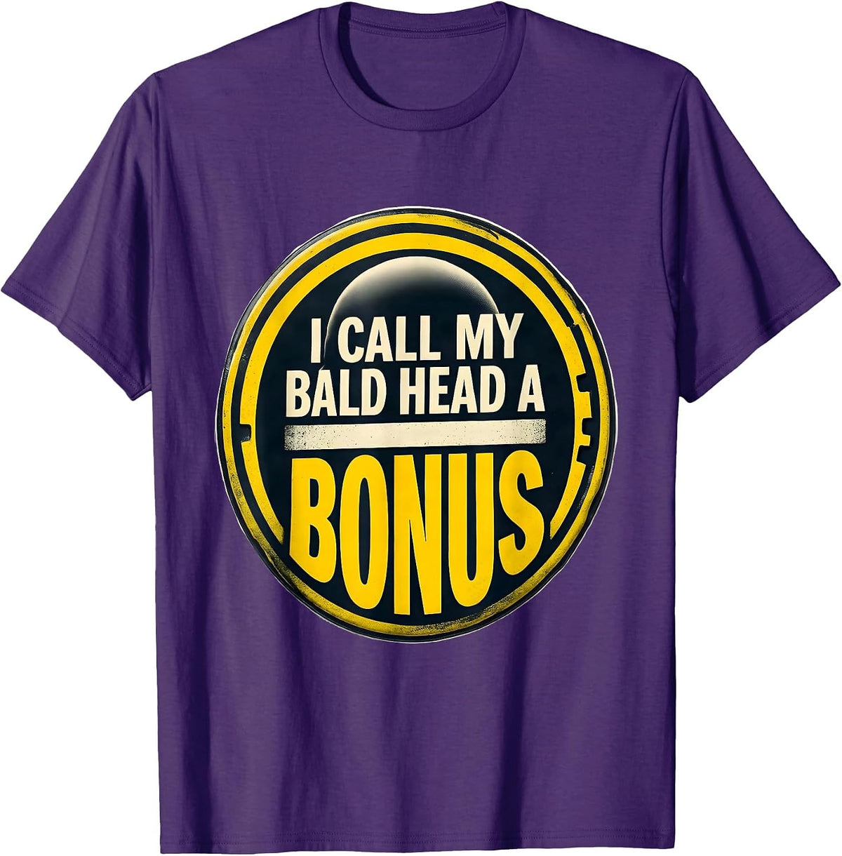 I Call My Bald Head A Bonus Funny Bald Men Dad Humor T-Shirt - Purple