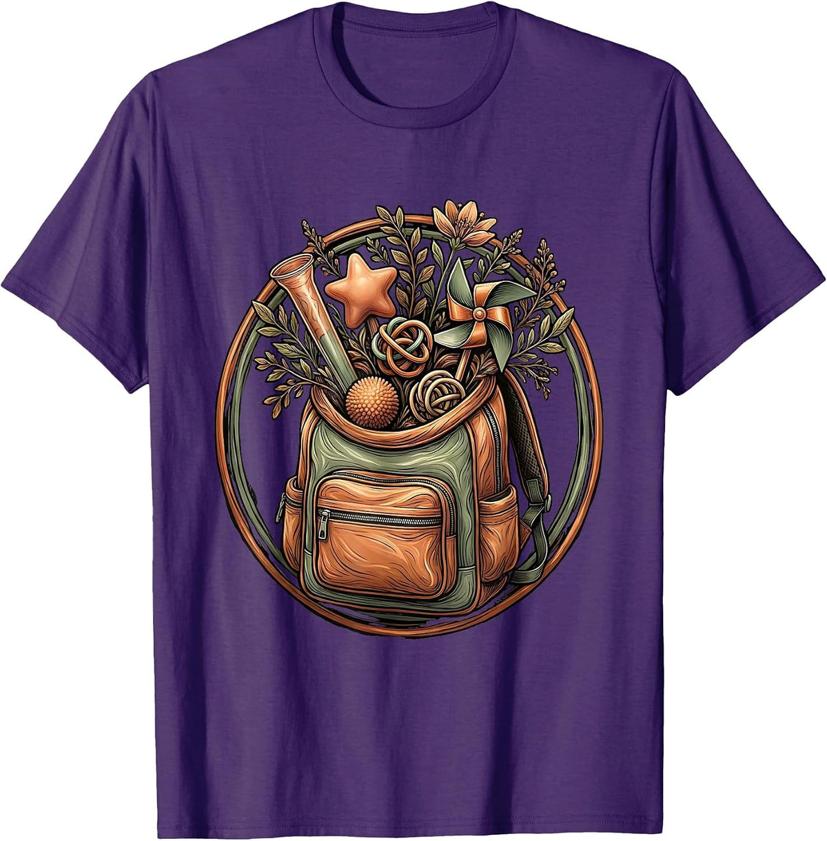 SPED Teacher Sensory Tools Backpack Graphic T-Shirt - Purple