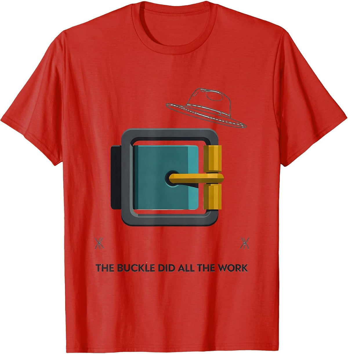 Men's The Buckle Did All The Work Midcentury Modern Farmer T-Shirt - Red