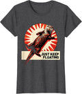 Women's Just Keep Floating Otter Graphic Design T-Shirt - Dark Heather Grey