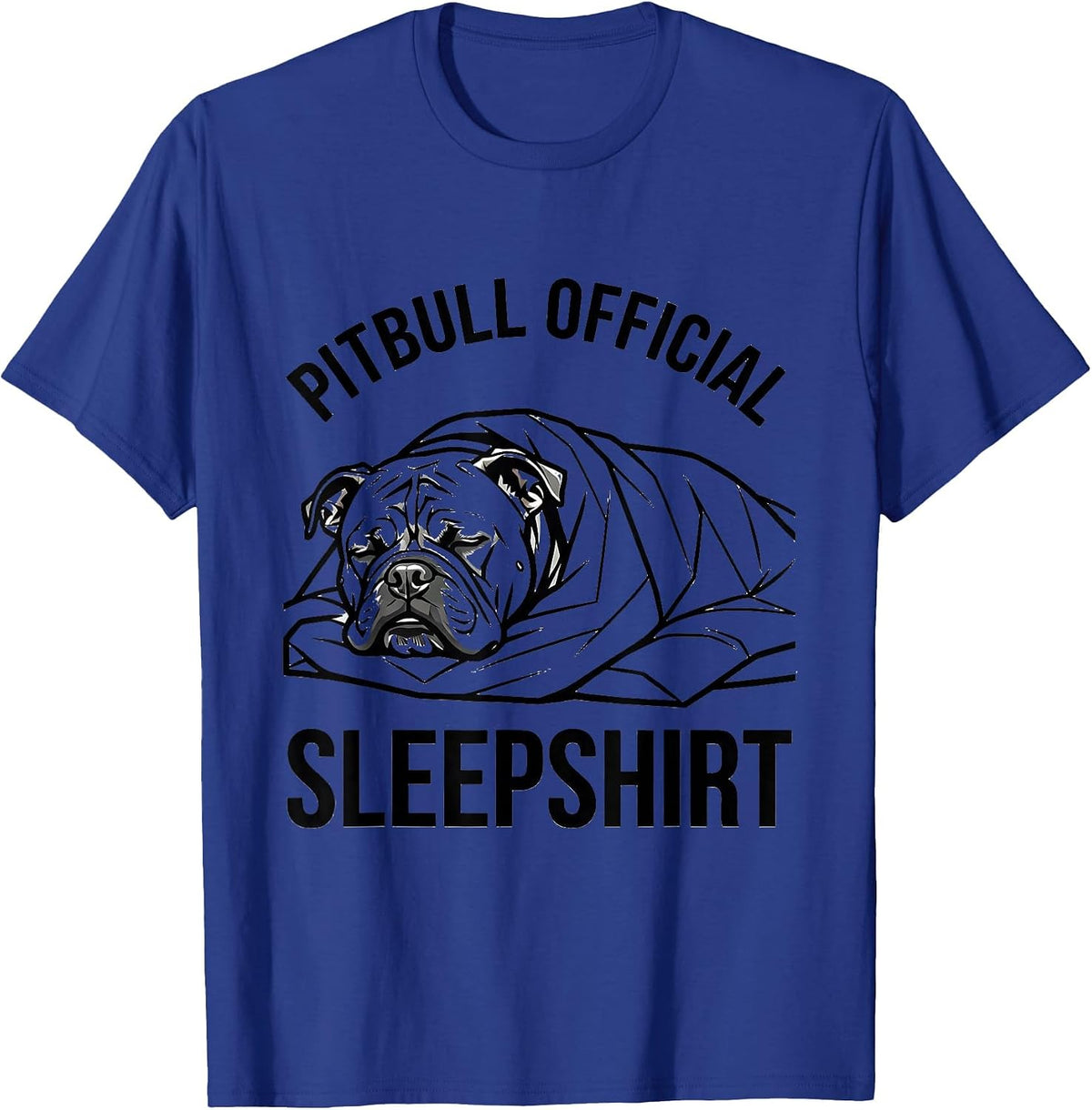 Men's Pitbull Official Sleepshirt Cozy Dog Owner Nightgown T-Shirt - Royal Blue