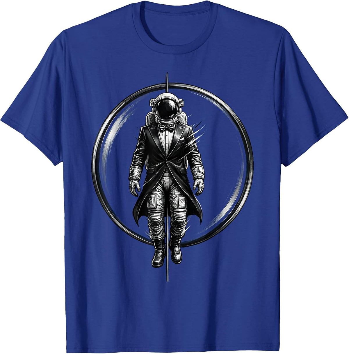 Men's Astronaut Tuxedo Space Suit Illustration T-Shirt - Royal Blue