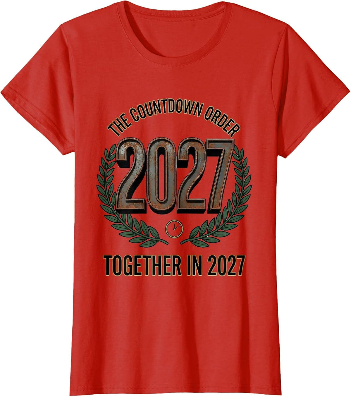 Women's The Countdown Order Together In 2027 Vintage Family Matching T-Shirt - Red