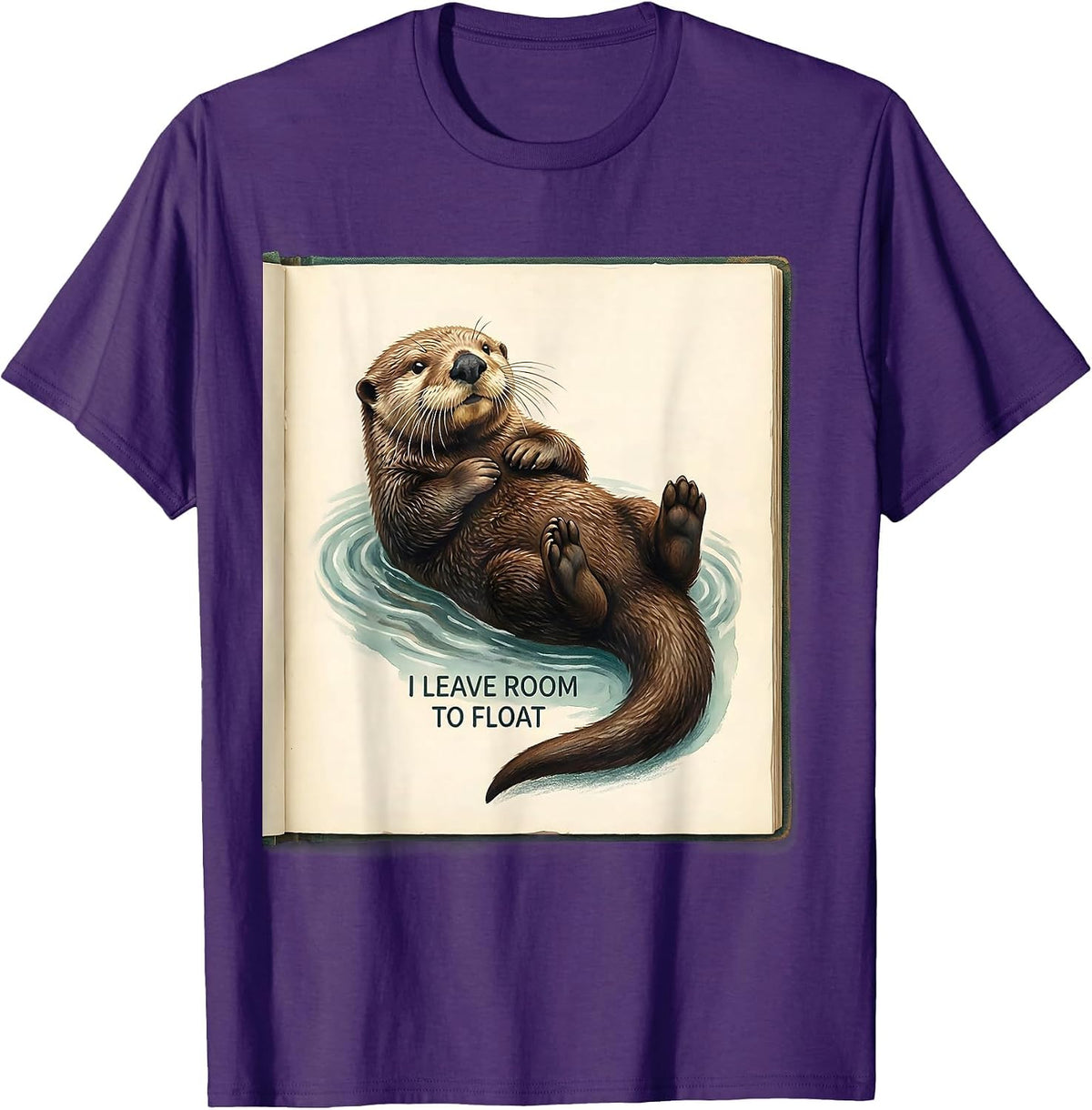 I Leave Room To Float Storybook Sea Otter Animal Lover Gift T-Shirt - Purple