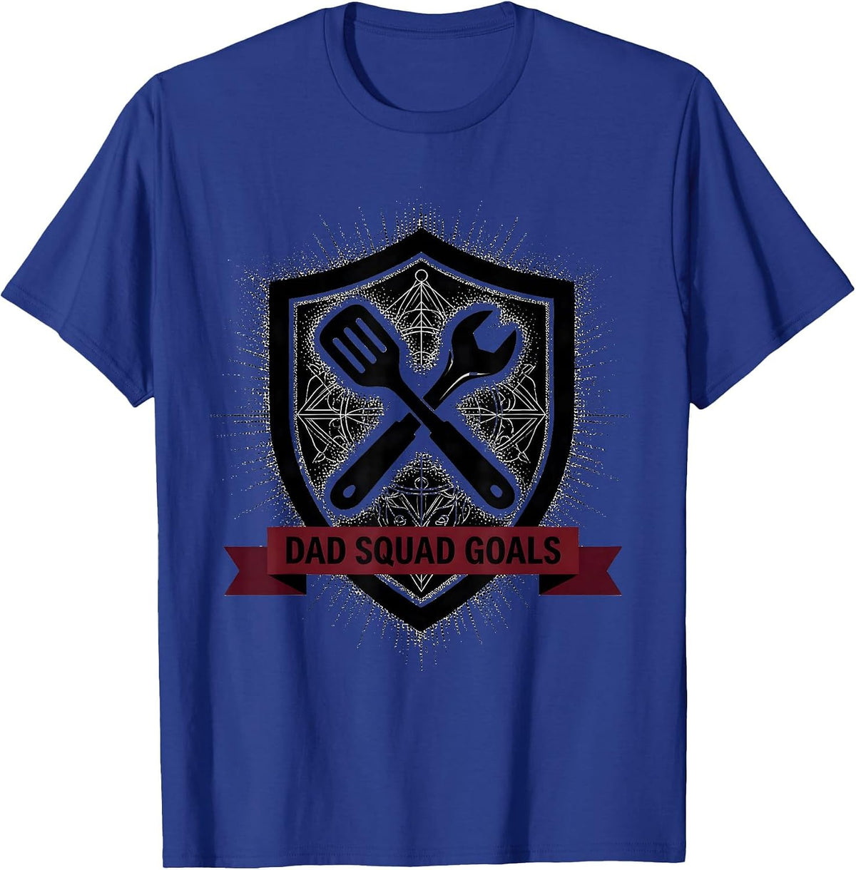 Dad Squad Goals Funny Father Design T-Shirt - Royal Blue