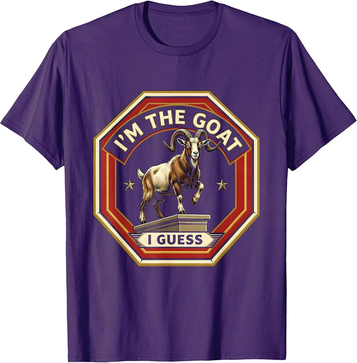 Men's I'm The GOAT I Guess Funny Goat Lover Sports Humor T-Shirt - Purple