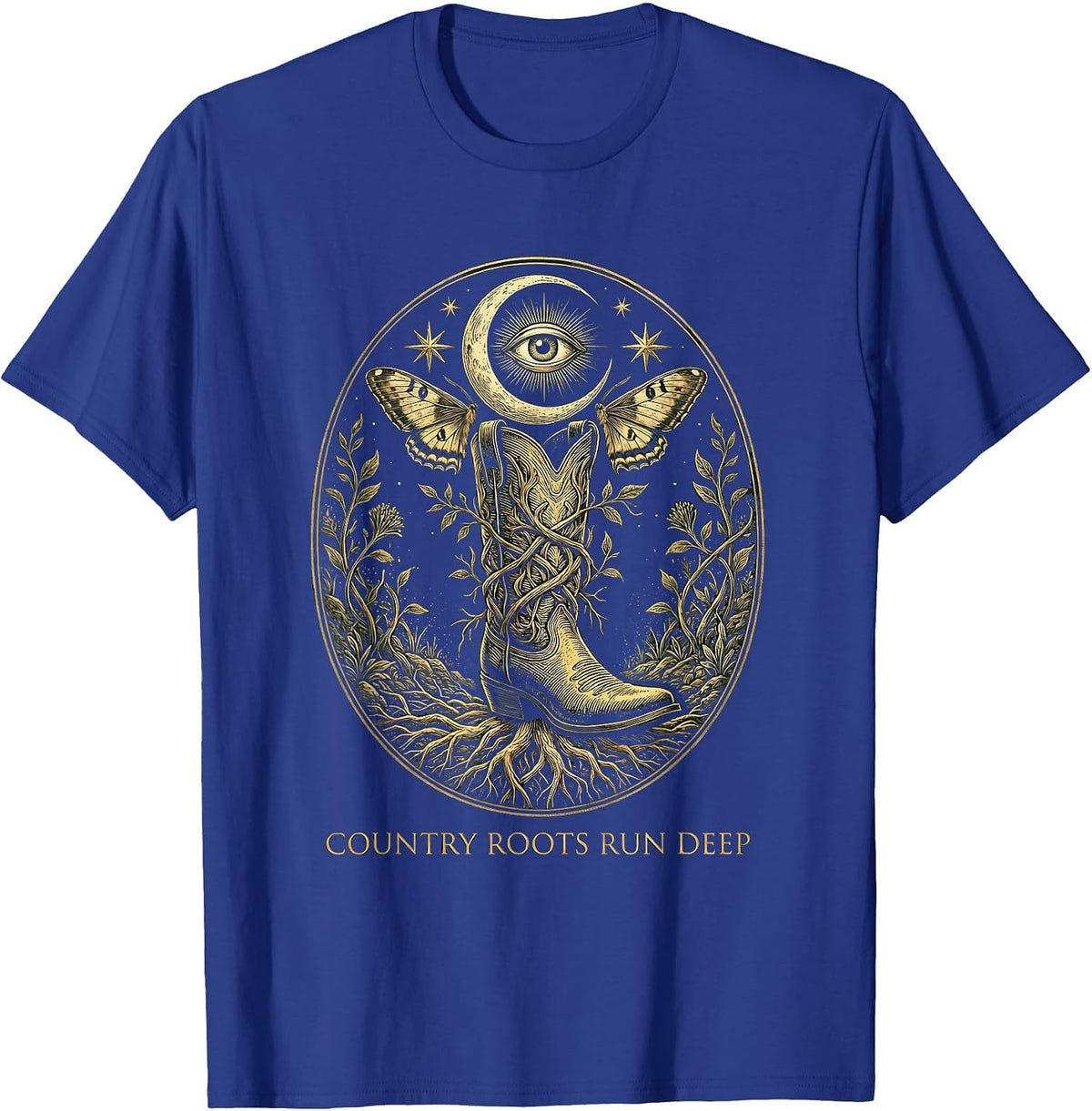 Country Roots Run Deep Western Girls Design T-Shirt - Royal Blue