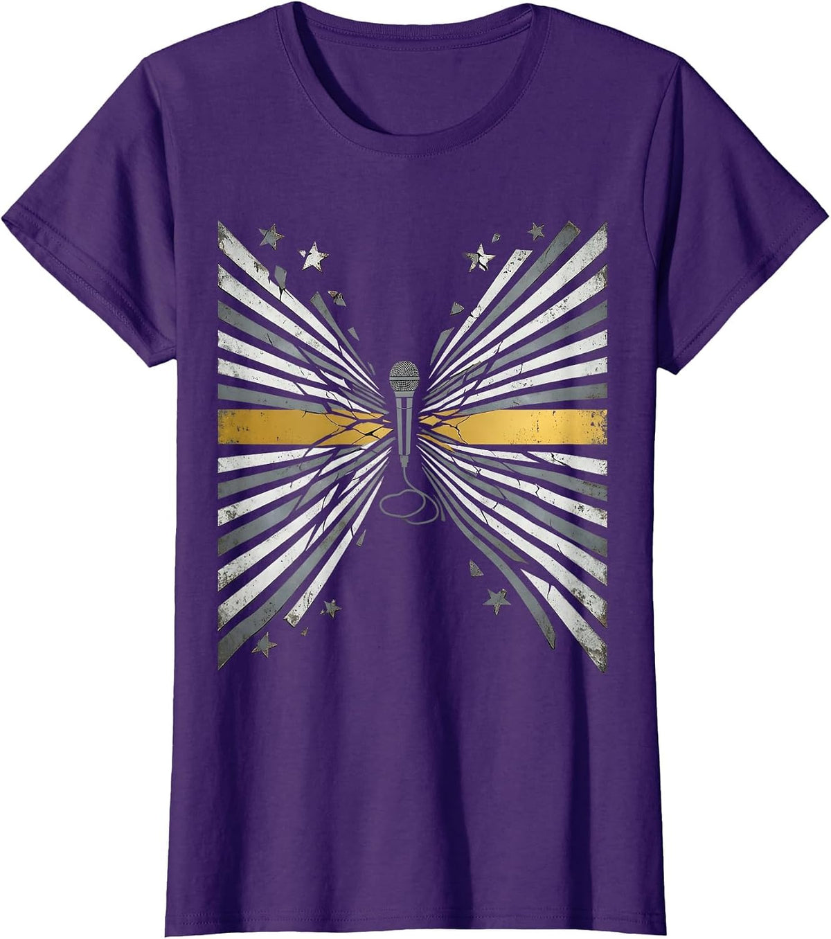 Women's Band Field Thin Gold Line 911 Dispatcher Tribute T-Shirt - Purple