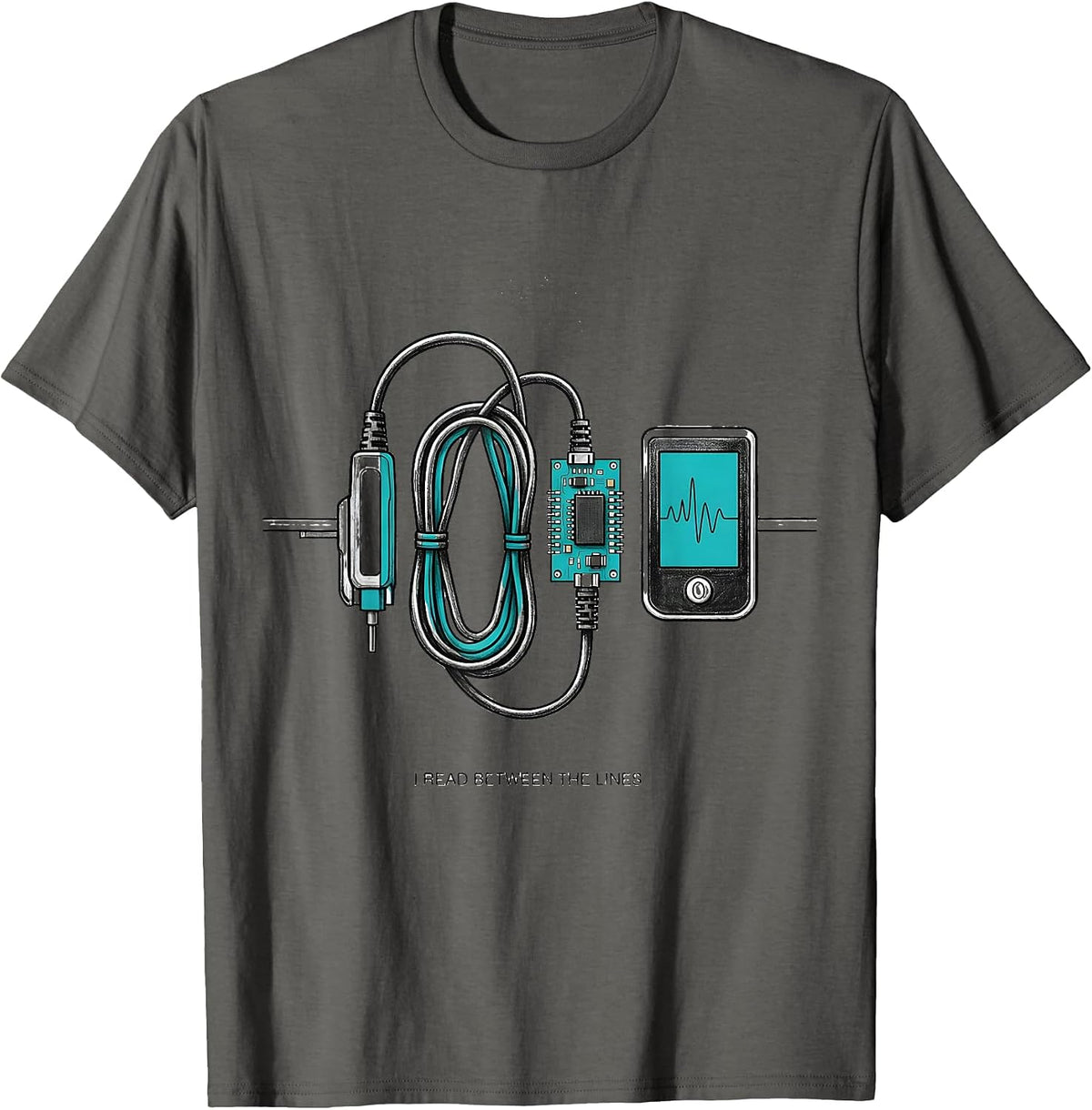 Men's I Read Between The Lines Funny Respiratory Therapist RT T-Shirt - Asphalt Grey