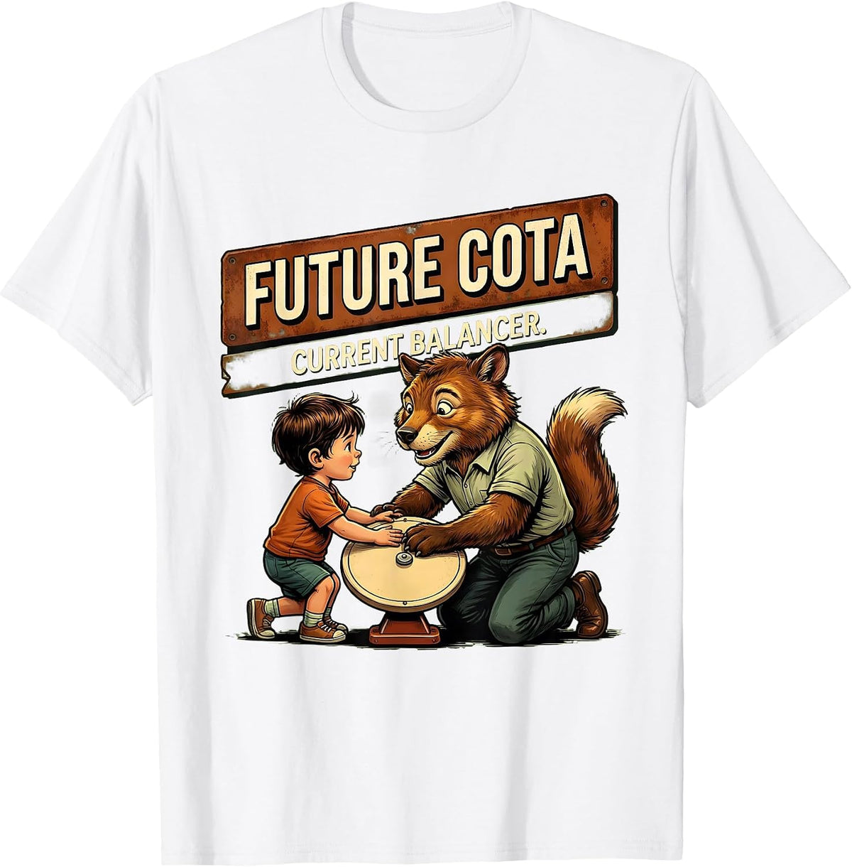 Men's Future COTA Current Balancer Retro Pediatric Occupational T-Shirt - White