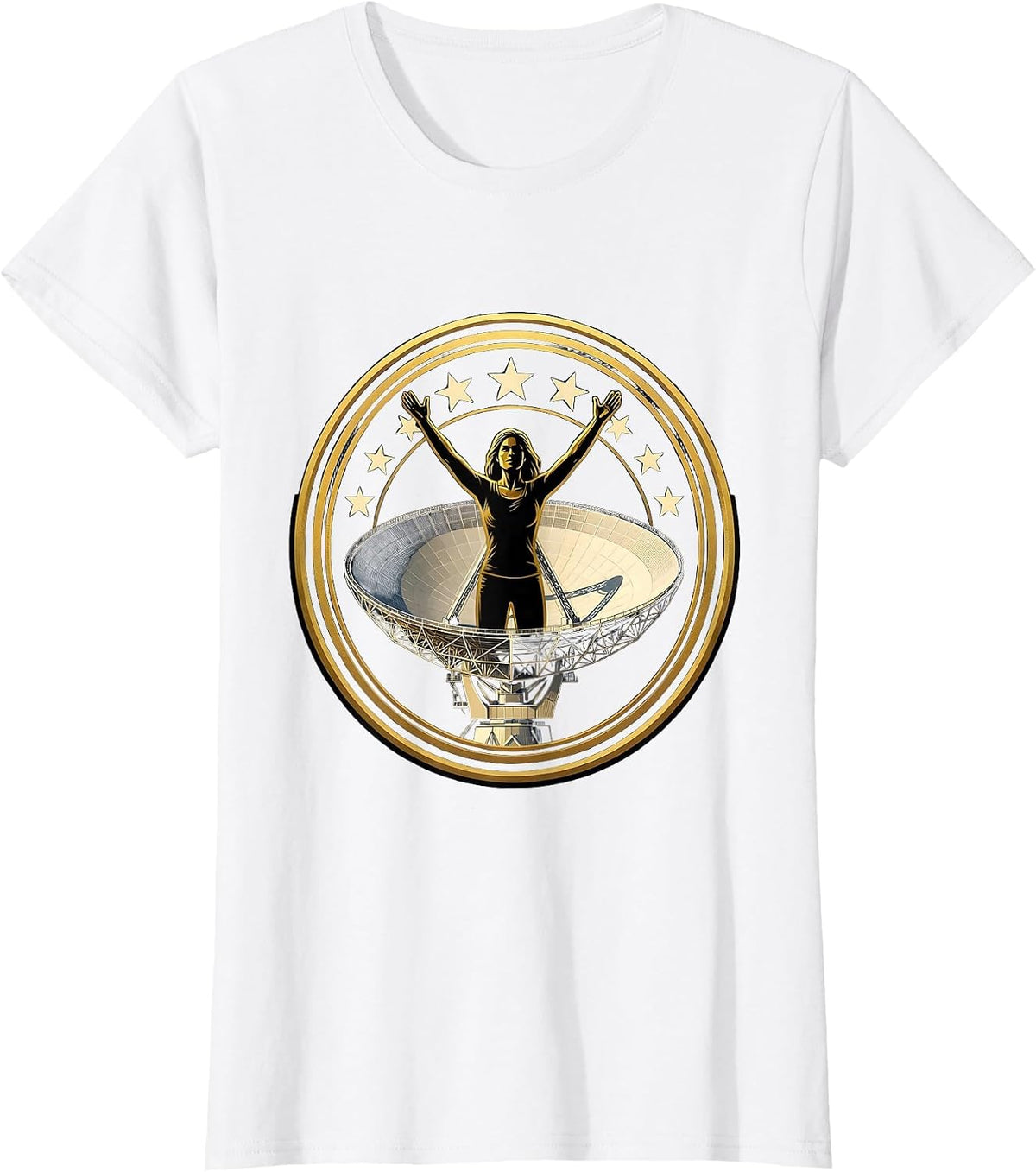 Puerto Rico Arecibo Observatory Night Silhouette T-Shirt - White