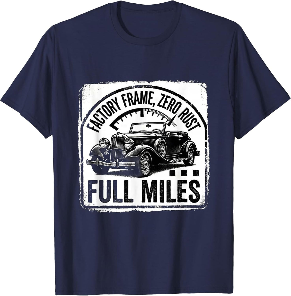Men's Factory Frame Zero Rust Full Miles Vintage Convertible T-Shirt - Navy Blue