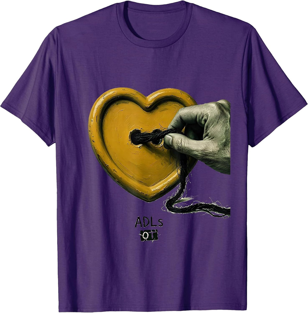 ADLS OT Occupational Therapy Valentine Candy Heart Pride T-Shirt - Purple