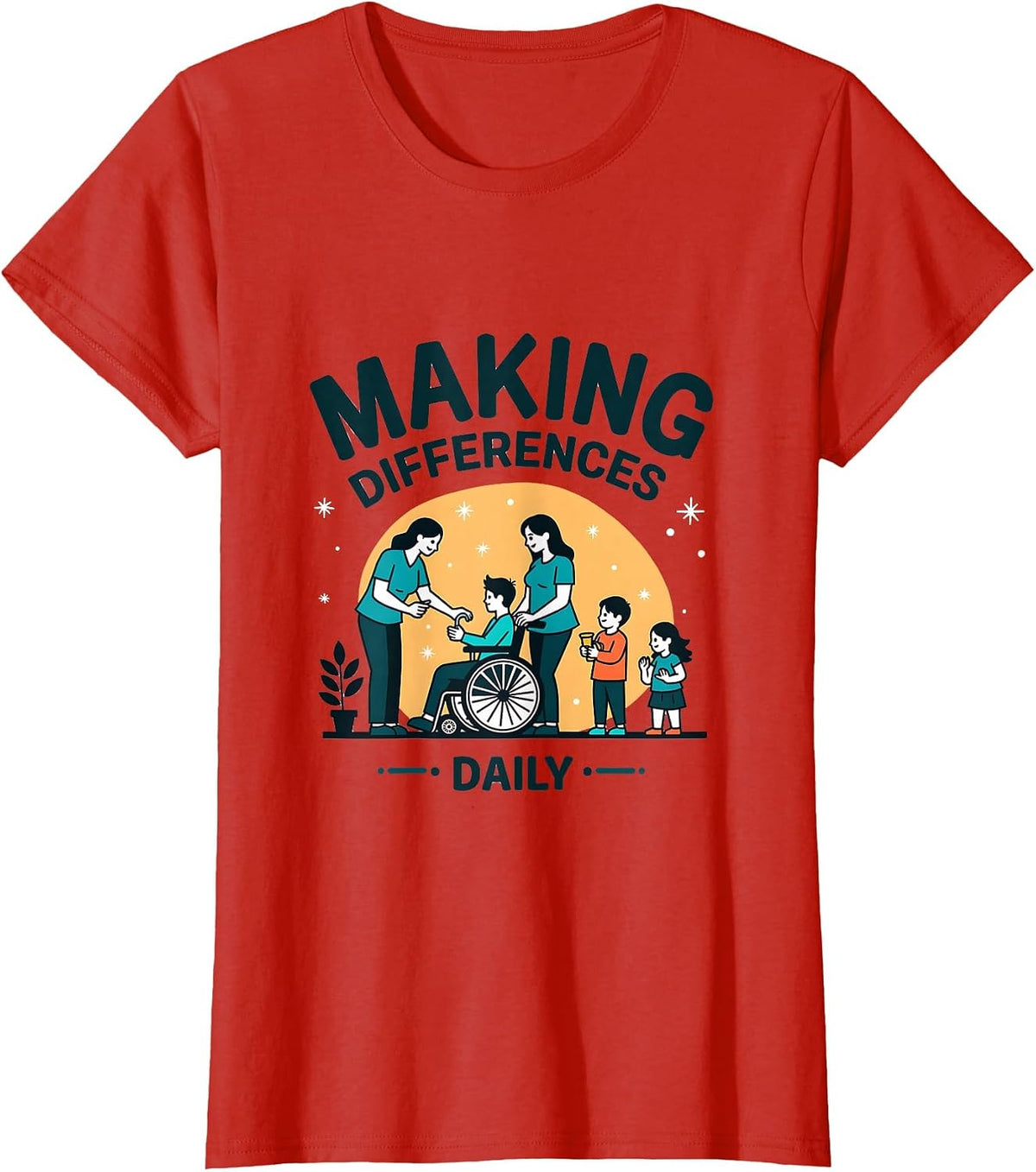 Making Differences Daily Occupational Therapy Design T-Shirt - Red