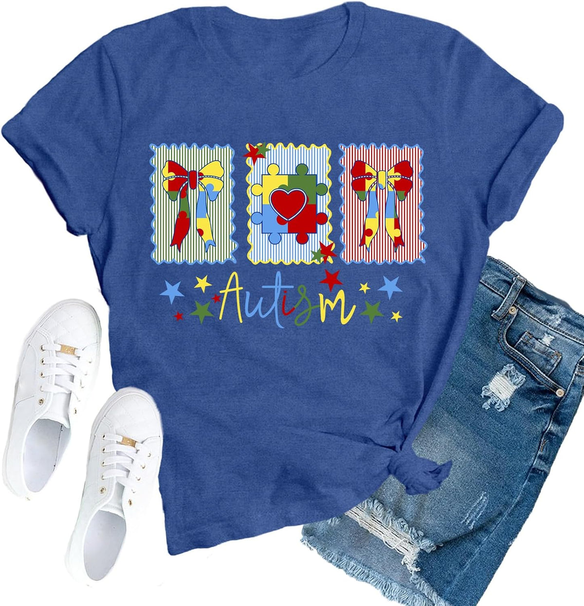 Autism Awareness Shirts for Women Mental Health T-Shirt - Blue1