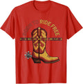 Men's Born to Ride Free Western Spirit Design T-Shirt - Red