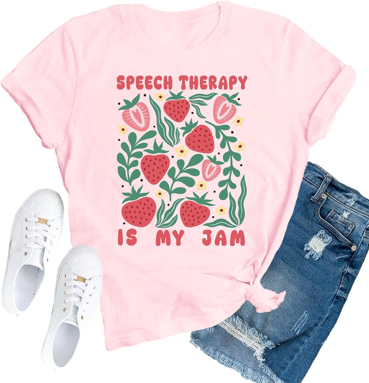 Speech Therapy Shirts for Women SLP T-Shirt - Pink
