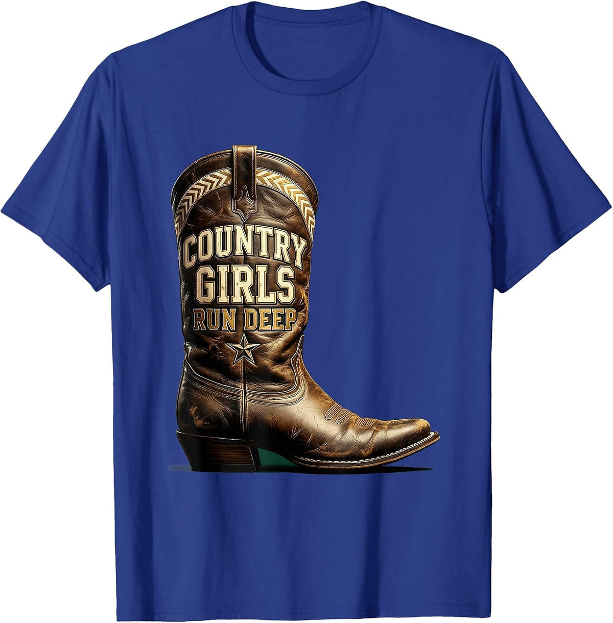 Country Girls Run Deep 90s Country Design T-Shirt - Royal Blue