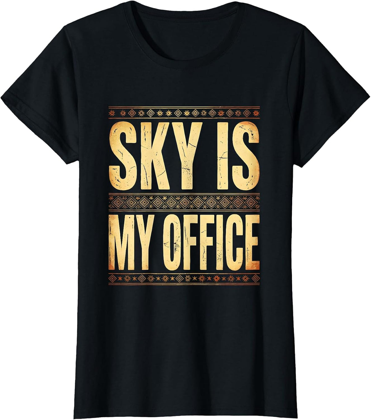 Sky Is My Office Air Force Pilot Design T-Shirt - Black