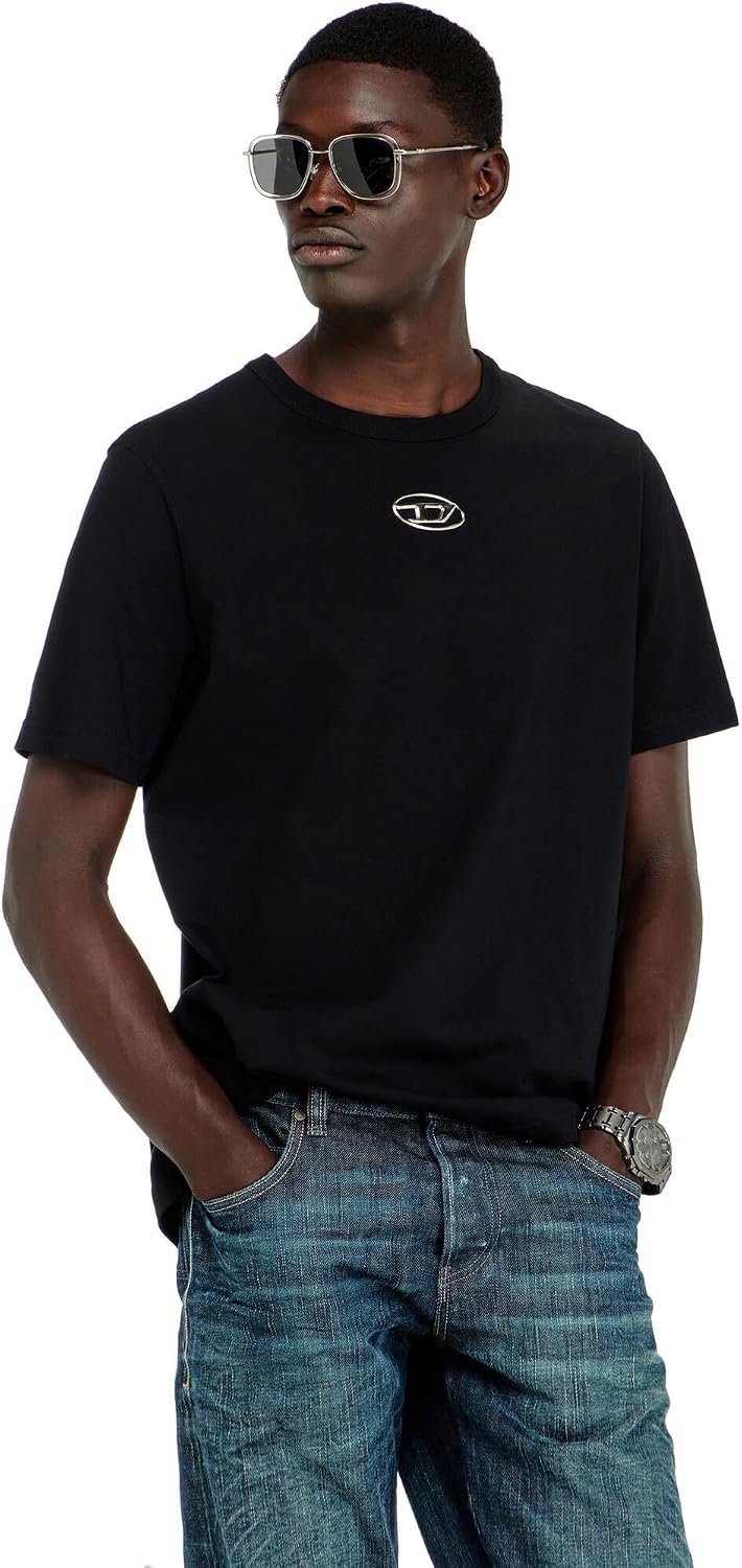 Diesel T-Adjust-OD T-Shirt with Metallic Oval D - As Pictured
