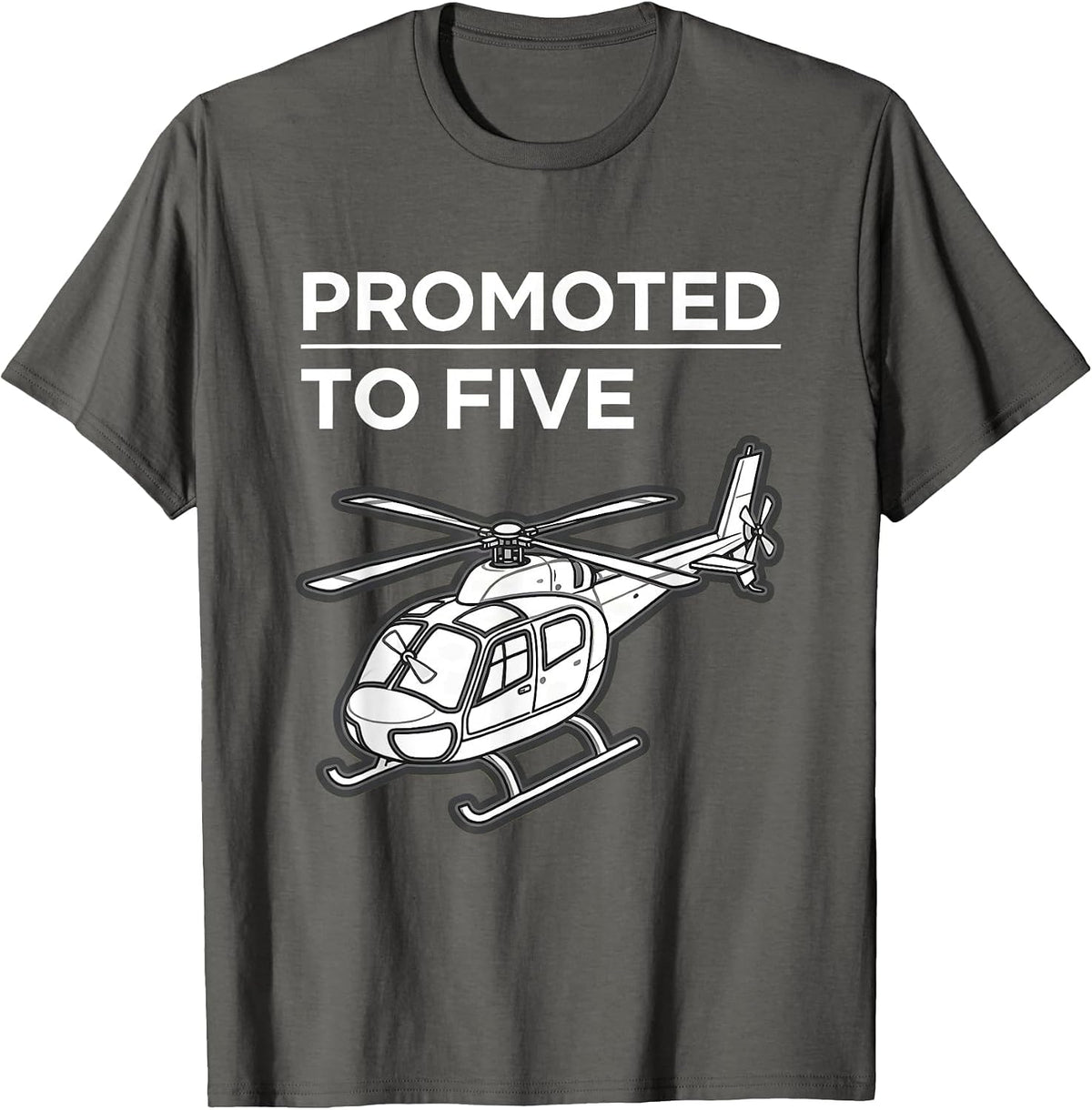 Men's Promoted To Five Military Camo Kids Birthday Boy Army T-Shirt - Asphalt Grey