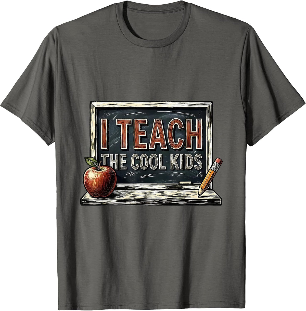I Teach The Cool Kids 5th Grade Teacher Design T-Shirt - Asphalt Grey