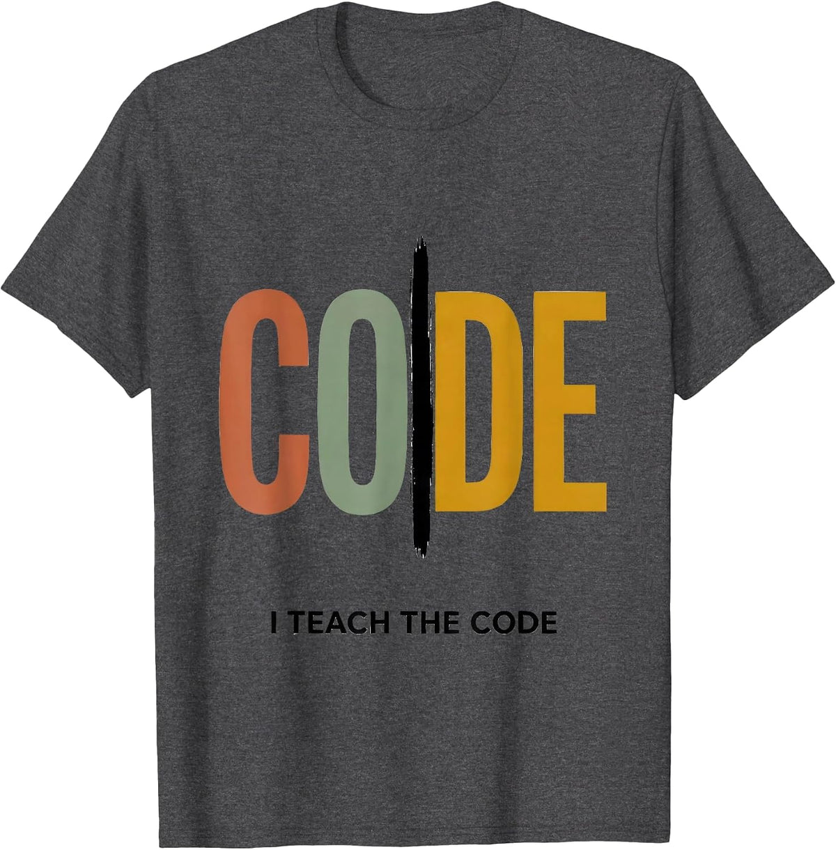 Men's I Teach The Code Dyslexia Teacher Humor SPED Specialist T-Shirt - Dark Heather Grey
