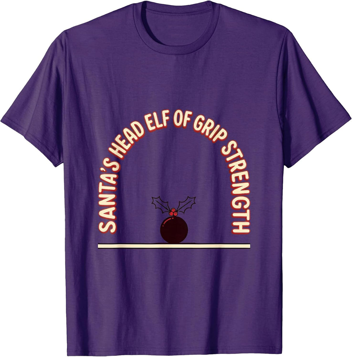 Santa's Head Elf of Grip Strength Funny Occupational Therapy T-Shirt - Purple