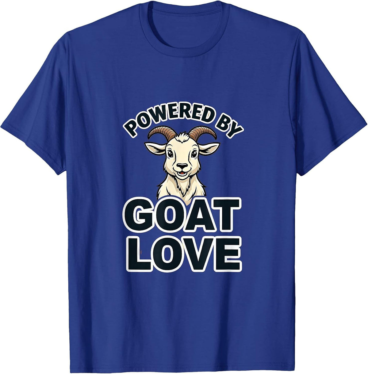 Powered by Goat Love Farmhouse Design T-Shirt - Royal Blue