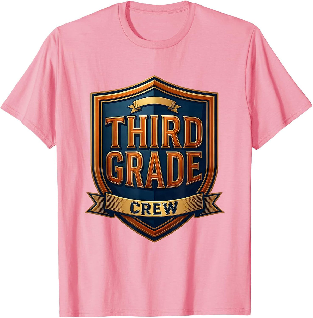 Men's Third Grade Crew Retro Teacher Student Back To School T-Shirt - Pink