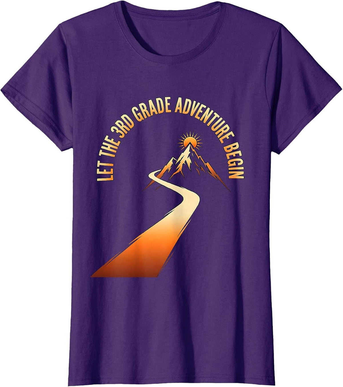 Women's Let The 3rd Grade Adventure Begin Funny 3rd Grade Teacher T-Shirt - Purple