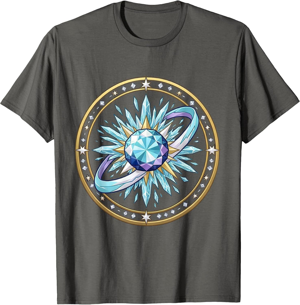 Sparkle Smash Comet Impact Graphic Tee T-Shirt - Asphalt Grey